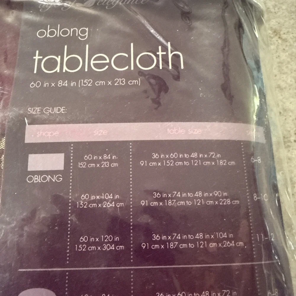 Vintage Age of Elegance Embellished Tablecloth Burgundy Maroon Oblong 60X84 NOS